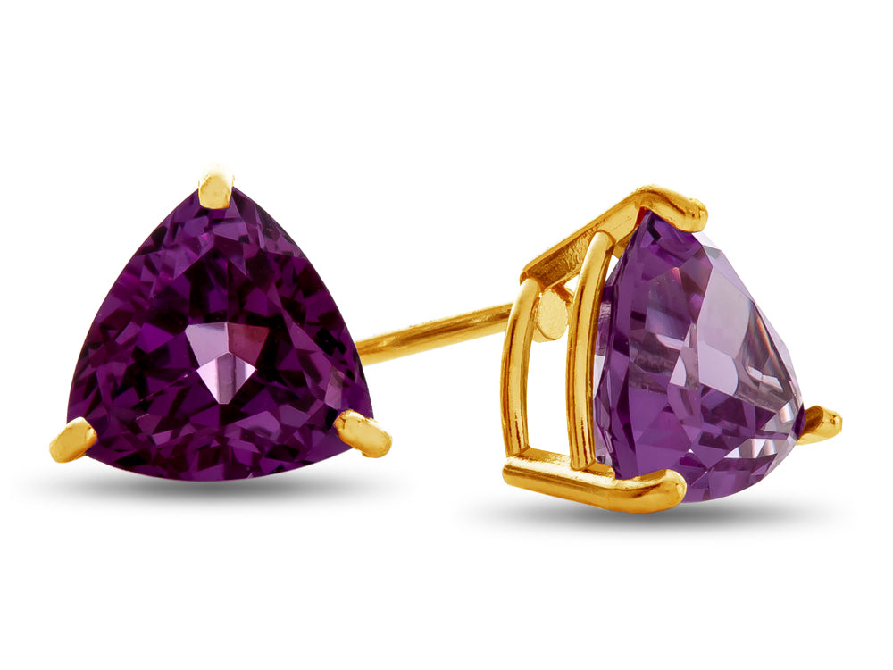 FJC Finejewelers 7x7mm Trillion Simulated Alexandrite Post-With-Friction-Back Stud Earrings