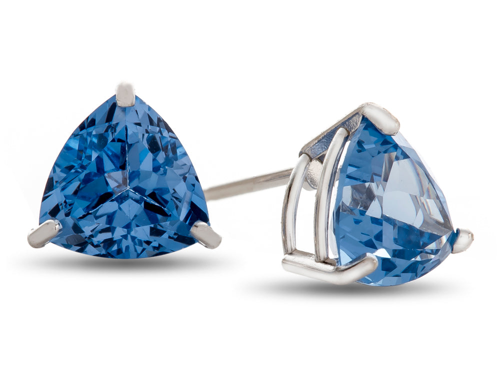 FJC Finejewelers 7x7mm Trillion Simulated Aquamarine Post-With-Friction-Back Stud Earrings
