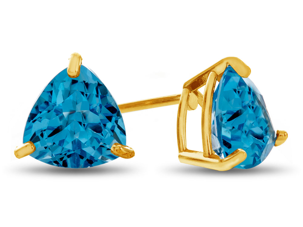 FJC Finejewelers 7x7mm Trillion Swiss Blue Topaz Post-With-Friction-Back Stud Earrings