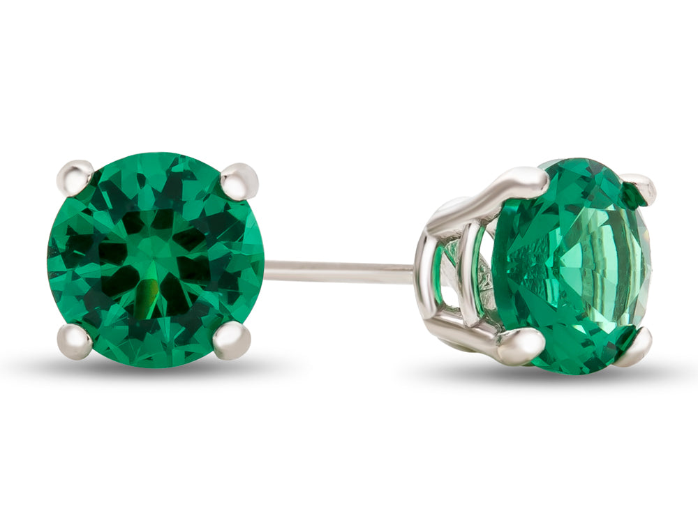 FJC Finejewelers 4.5mm Round Simulated Emerald Post-With-Friction-Back Stud Earrings