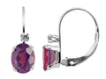 FJC Finejewelers 6x4mm Garnet and White Topaz Leverback Earrings