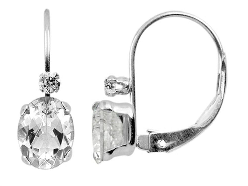FJC Finejewelers 6x4mm White Topaz Leverback Earrings