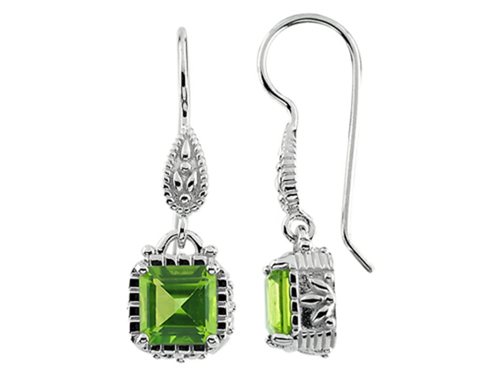 FJC Finejewelers 6x6mm Octagon Peridot Fishhook Earrings