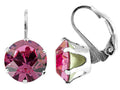 Color Craft 10.5mm Round Rose Color Genuine Crystal Lever Back Earrings