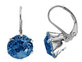 Color Craft 10.5mm Round Genuine Crystal Sapphire Color Lever Back Earrings