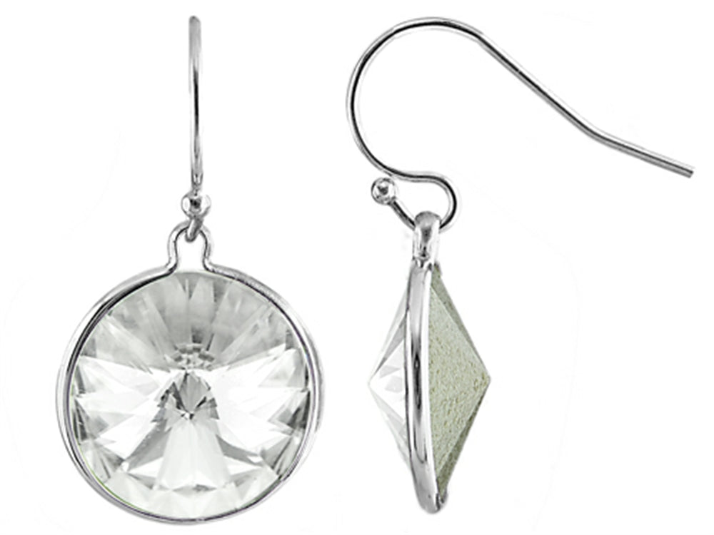 Color Craft 14mm Round Clear Crystal Genuine Crystal Drop Ball Ear Wire Earrings