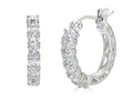 FJC Finejewelers Sterling Silver Created White Sapphire Small Hoop Earrings