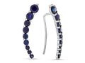FJC Finejewelers Sterling Silver Created Blue Sapphire Earrings Climbers with Wirehook
