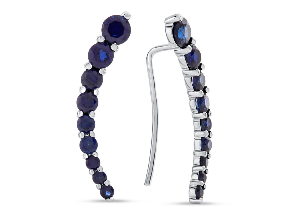 FJC Finejewelers Sterling Silver Created Blue Sapphire Earrings Climbers with Wirehook