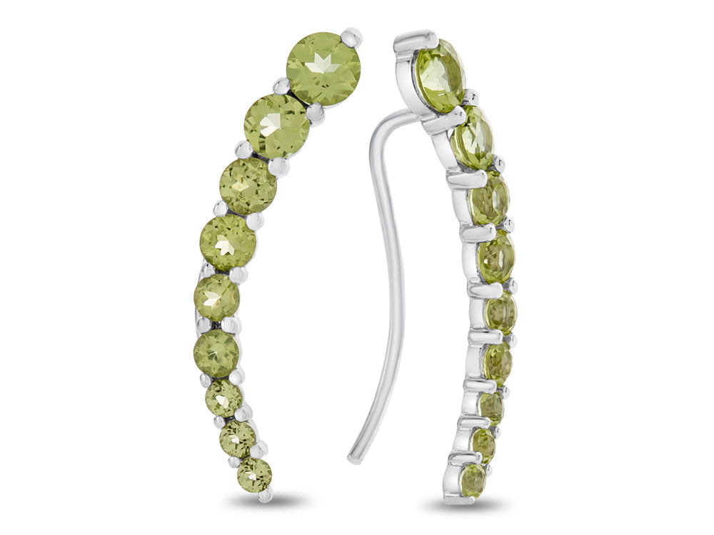 FJC Finejewelers Sterling Silver Peridot Earrings Climbers with Wirehook