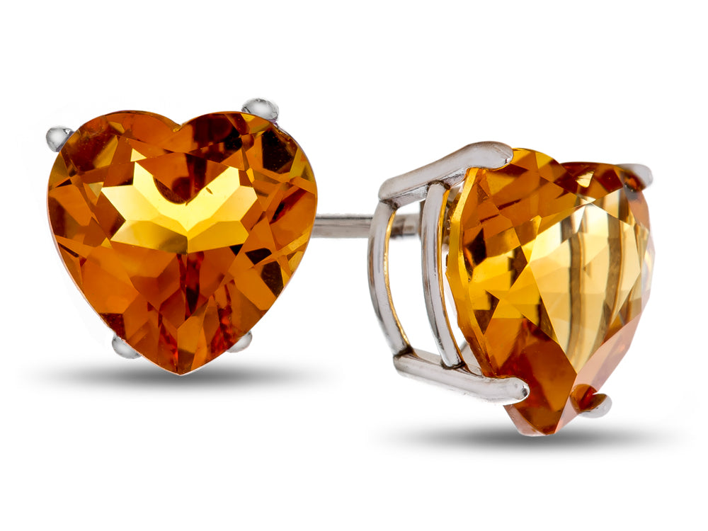 FJC Finejewelers 7x7mm Heart Shaped Citrine Post-With-Friction-Back Stud Earrings
