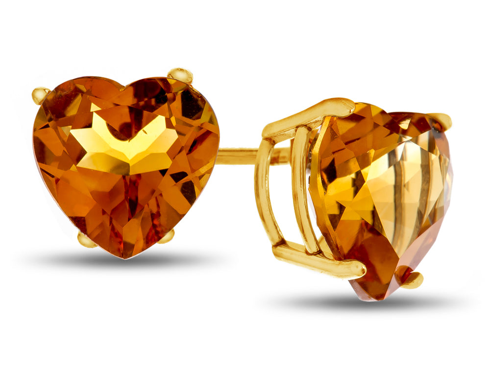 FJC Finejewelers 7x7mm Heart Shaped Citrine Post-With-Friction-Back Stud Earrings