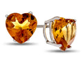 FJC Finejewelers 7x7mm Heart Shaped Citrine Post-With-Friction-Back Stud Earrings