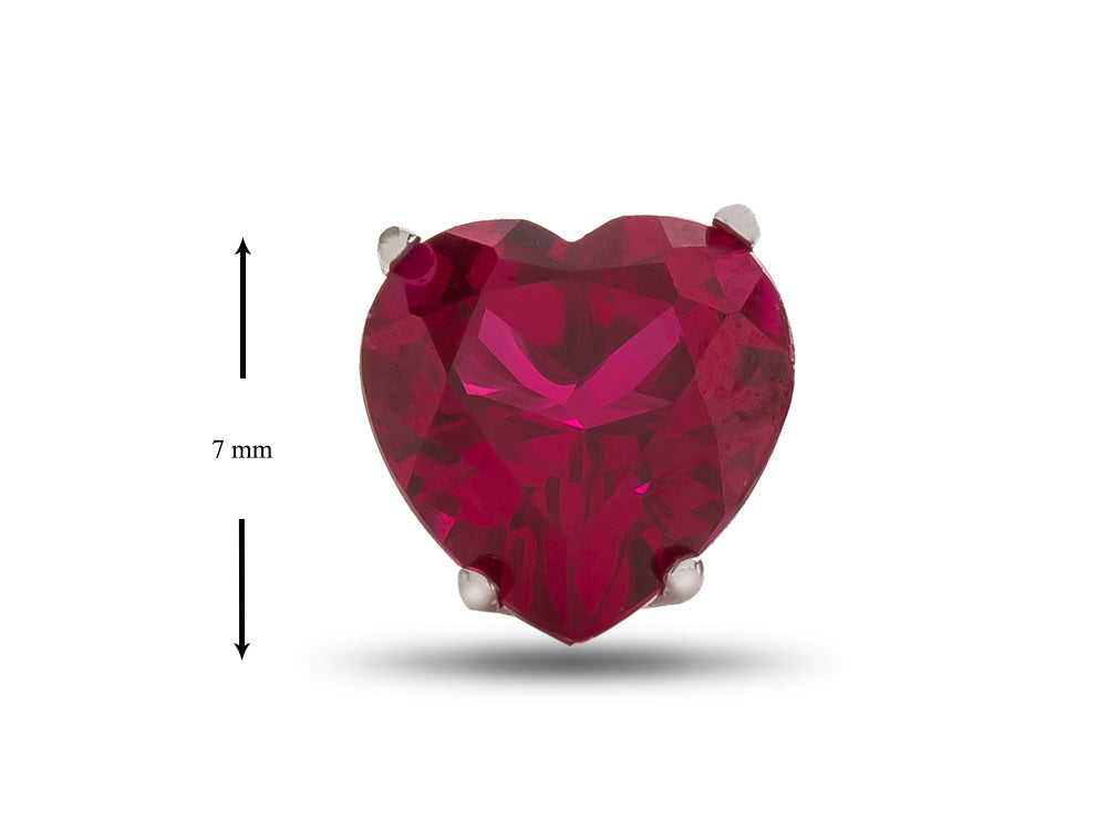 FJC Finejewelers 7x7mm Heart Shaped Created Ruby Post-With-Friction-Back Stud Earrings