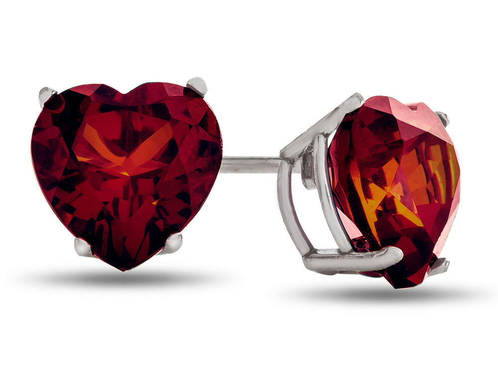 FJC Finejewelers 7x7mm Heart Shaped Garnet Post-With-Friction-Back Stud Earrings