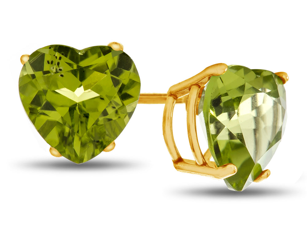 FJC Finejewelers 7x7mm Heart Shaped Peridot Post-With-Friction-Back Stud Earrings