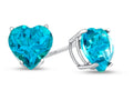 FJC Finejewelers 7x7mm Heart Shaped Coated Paraiba Topaz Post-With-Friction-Back Stud Earrings