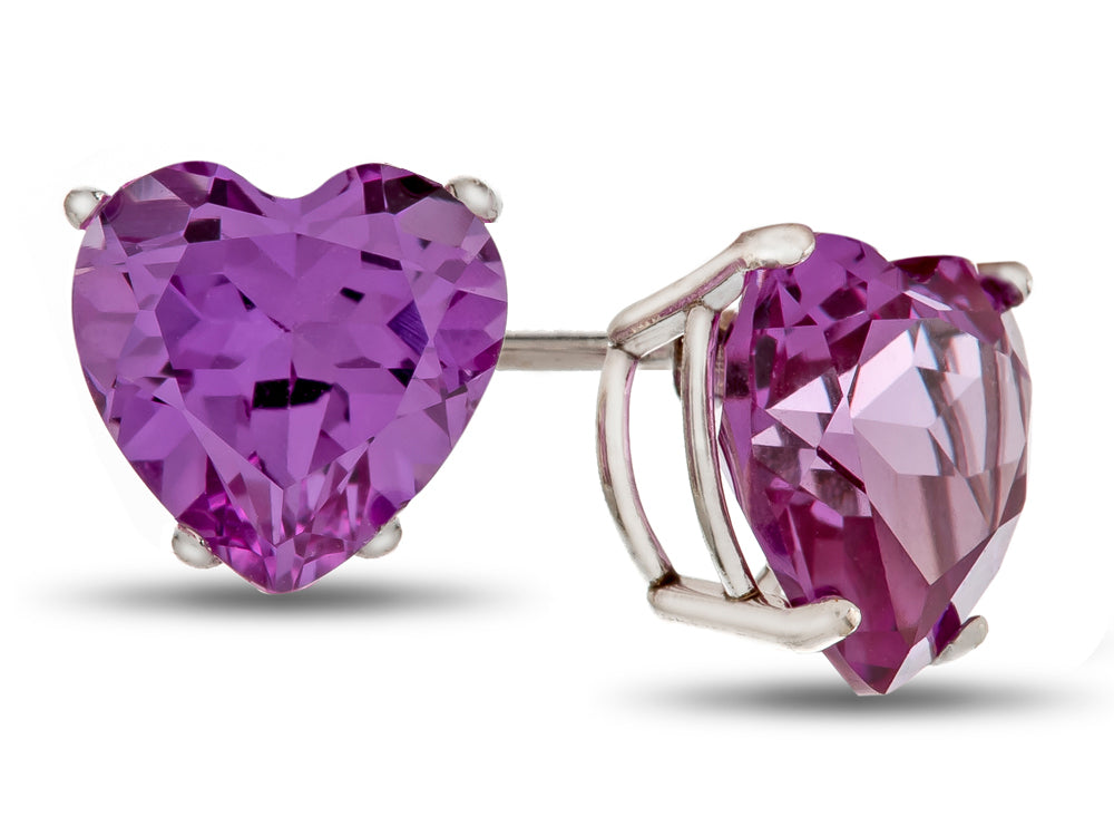 FJC Finejewelers 7x7mm Heart Shaped Simulated Alexandrite Post-With-Friction-Back Stud Earrings