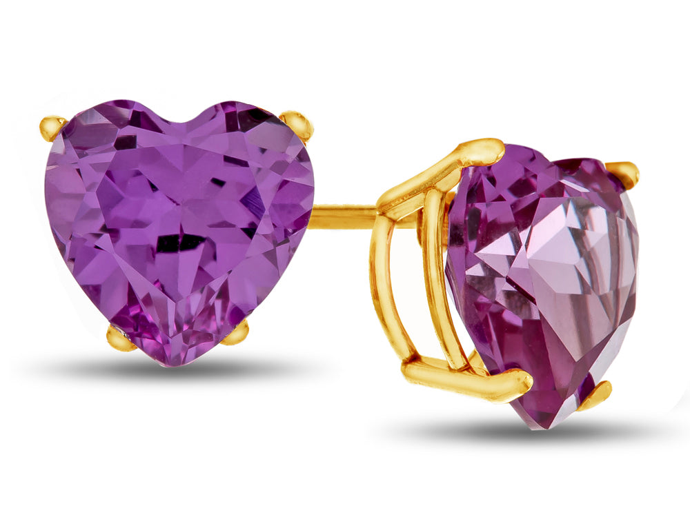 FJC Finejewelers 7x7mm Heart Shaped Simulated Alexandrite Post-With-Friction-Back Stud Earrings