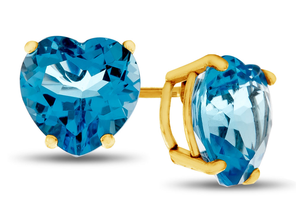 FJC Finejewelers 7x7mm Heart Shaped Swiss Blue Topaz Post-With-Friction-Back Stud Earrings