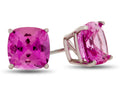 FJC Finejewelers 7x7mm Cushion-Cut Created Pink Sapphire Post-With-Friction-Back Stud Earrings