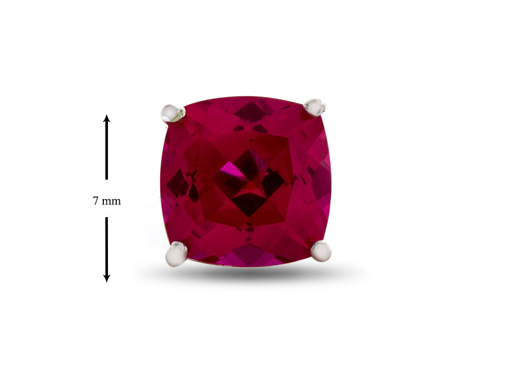FJC Finejewelers 7x7mm Cushion-Cut Created Ruby Post-With-Friction-Back Stud Earrings