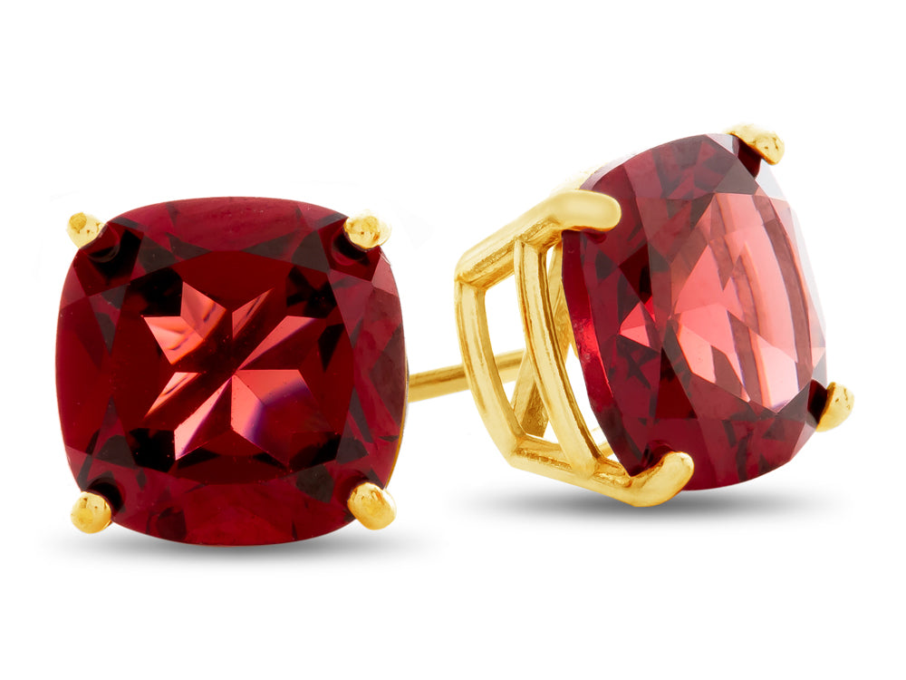 FJC Finejewelers 7x7mm Cushion-Cut Garnet Post-With-Friction-Back Stud Earrings