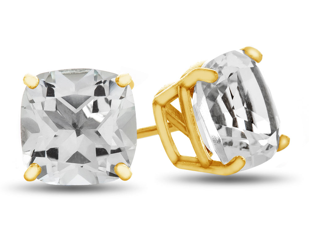 FJC Finejewelers 7x7mm Cushion-Cut Moissanite Post-With-Friction-Back Stud Earrings