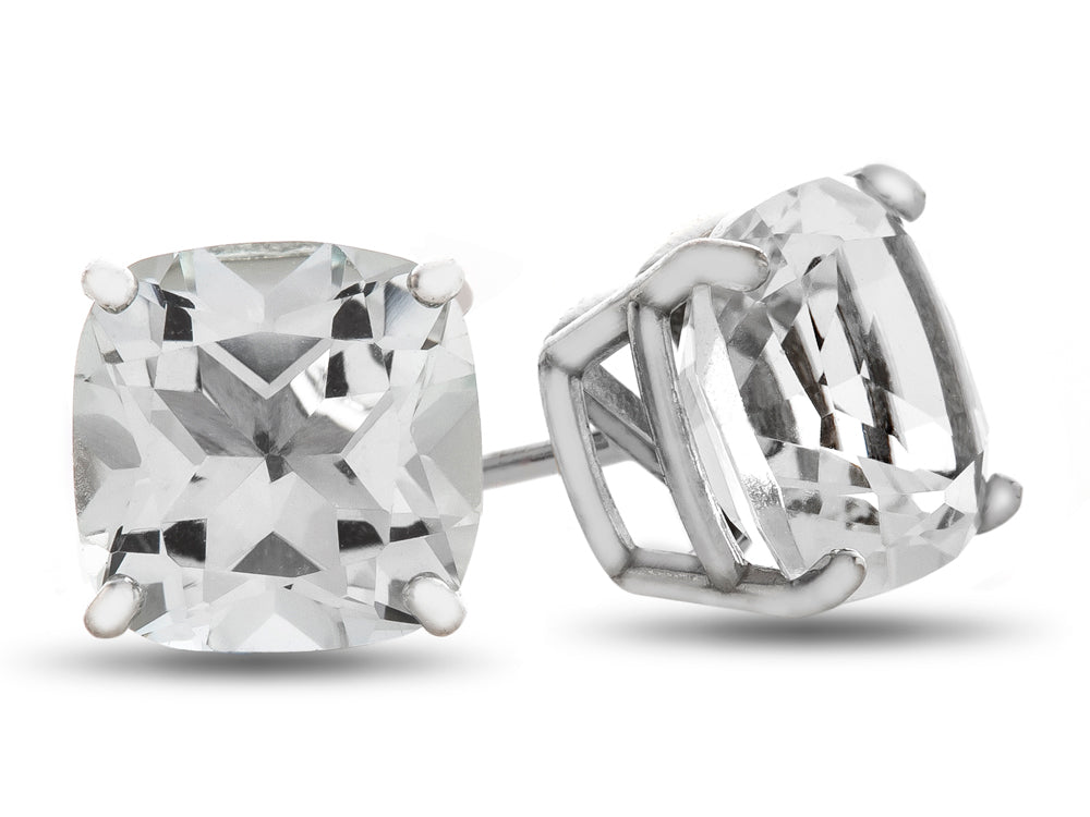 FJC Finejewelers 7x7mm Cushion-Cut Moissanite Post-With-Friction-Back Stud Earrings