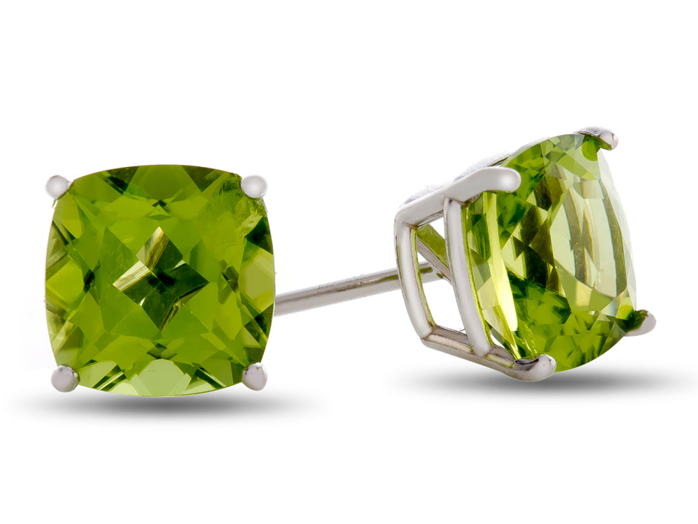 FJC Finejewelers 7x7mm Cushion-Cut Peridot Post-With-Friction-Back Stud Earrings