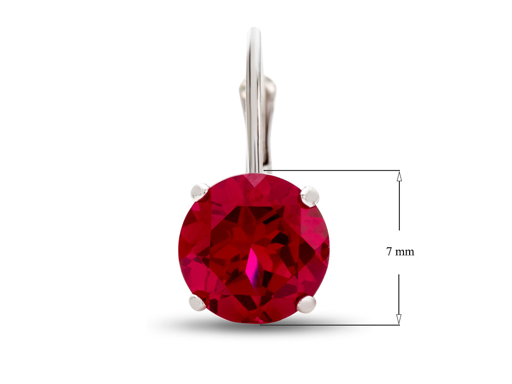 FJC Finejewelers 7x7mm Round Created Ruby Lever-back Drop Earrings