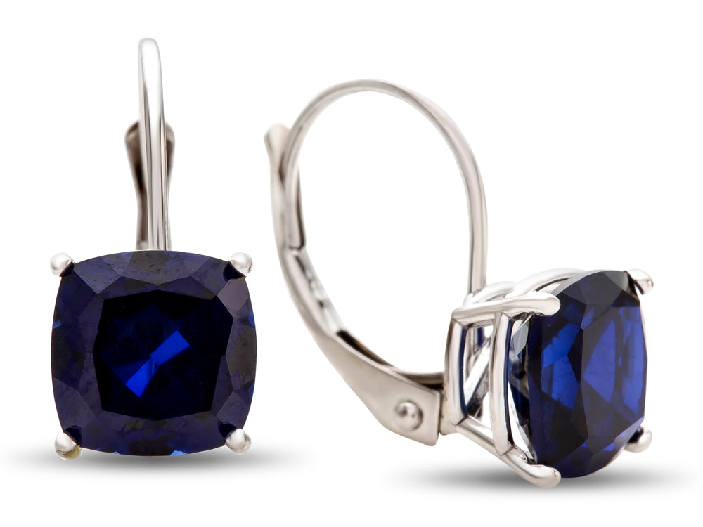 FJC Finejewelers 7x7mm Cushion-Cut Created Blue Sapphire Lever-back Drop Earrings