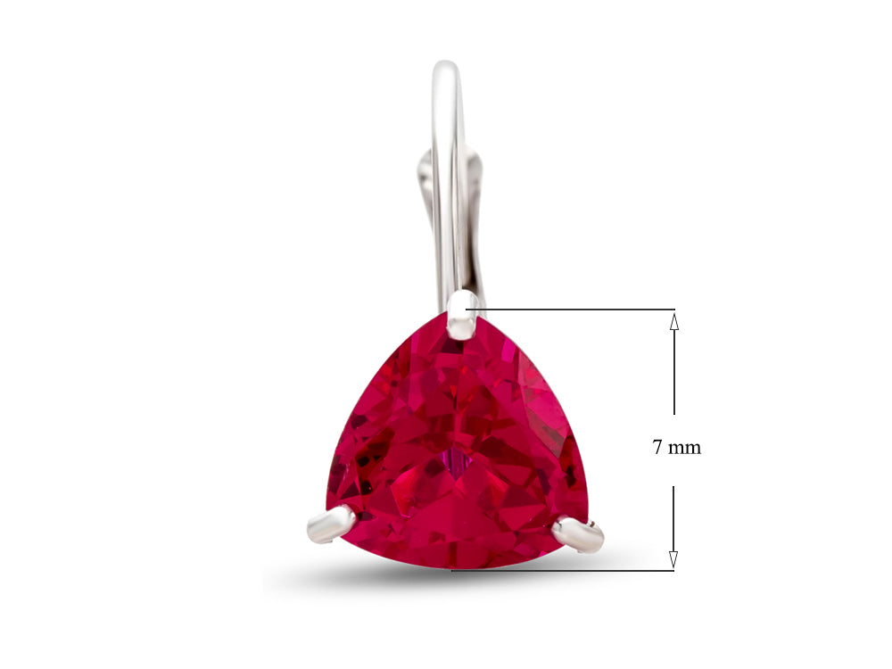 FJC Finejewelers 7x7mm Trillion Created Ruby Lever-back Drop Earrings