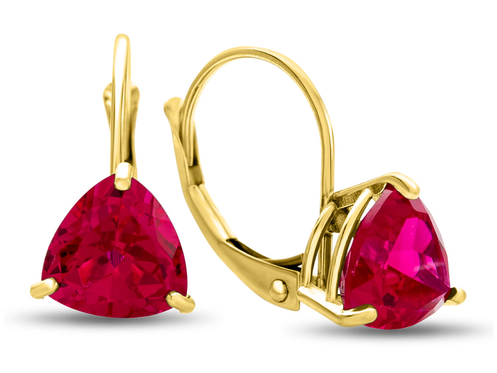 FJC Finejewelers 7x7mm Trillion Created Ruby Lever-back Drop Earrings