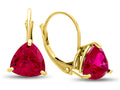 FJC Finejewelers 7x7mm Trillion Created Ruby Lever-back Drop Earrings