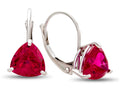 FJC Finejewelers 7x7mm Trillion Created Ruby Lever-back Drop Earrings