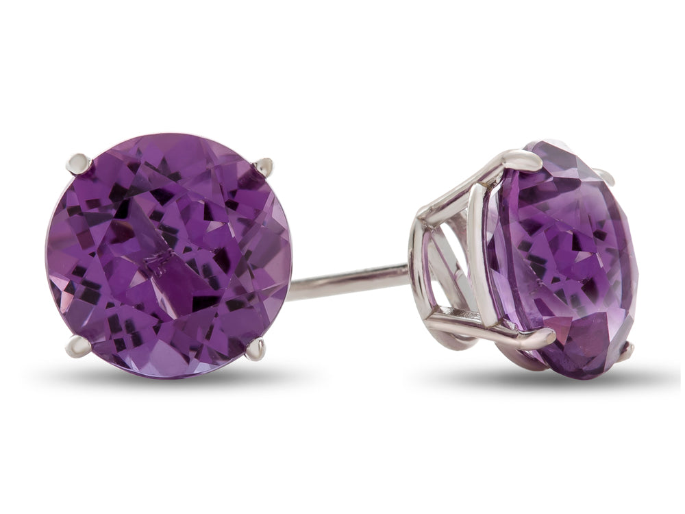 FJC Finejewelers 6mm Round Amethyst Post-With-Friction-Back Stud Earrings