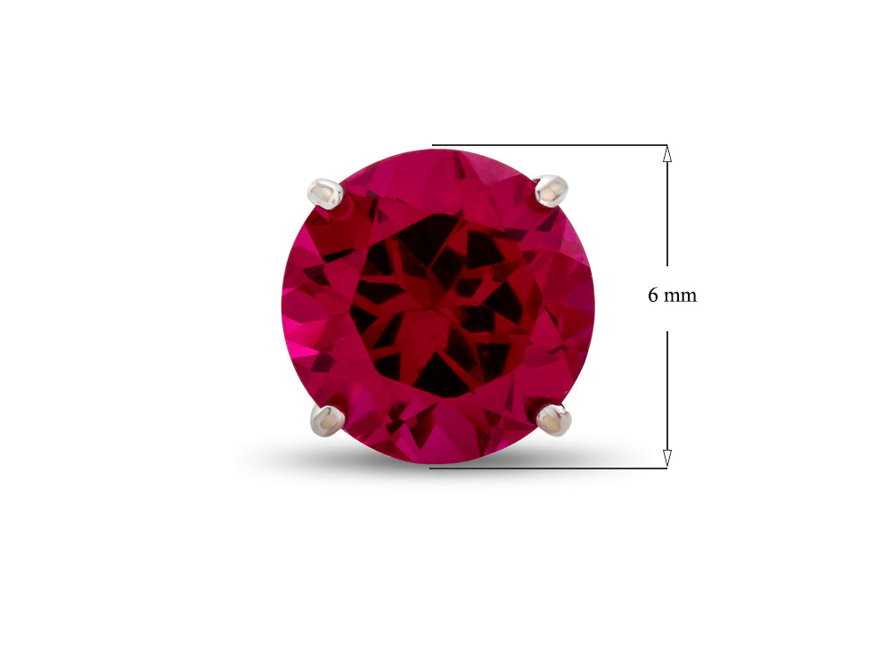 FJC Finejewelers 6mm Round Created Ruby Post-With-Friction-Back Stud Earrings