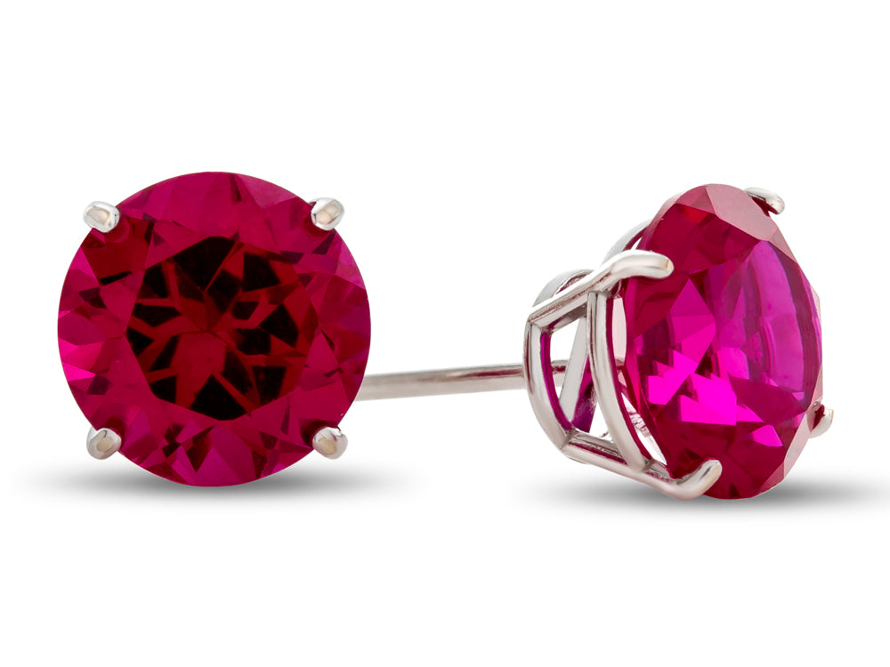 FJC Finejewelers 6mm Round Created Ruby Post-With-Friction-Back Stud Earrings