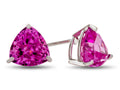 FJC Finejewelers 6x6mm Trillion Created Pink Sapphire Post-With-Friction-Back Stud Earrings