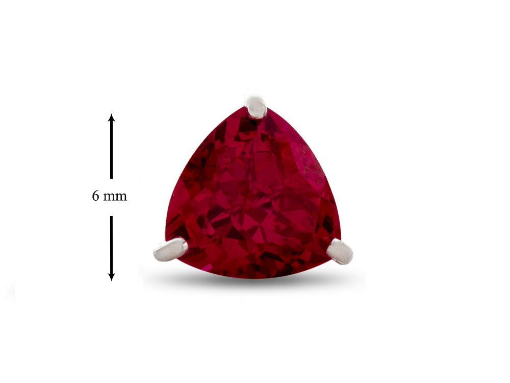 FJC Finejewelers 6x6mm Trillion Created Ruby Post-With-Friction-Back Stud Earrings