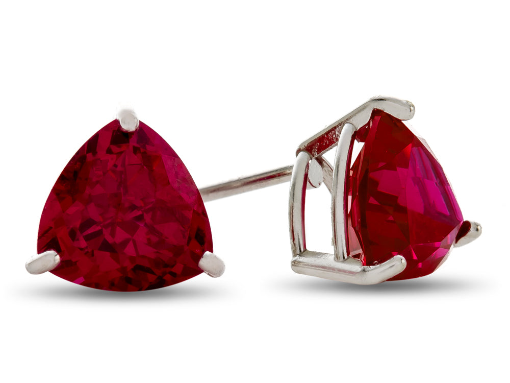 FJC Finejewelers 6x6mm Trillion Created Ruby Post-With-Friction-Back Stud Earrings