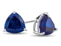 FJC Finejewelers 6x6mm Trillion Created Blue Sapphire Post-With-Friction-Back Stud Earrings