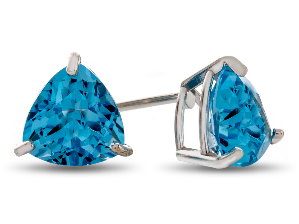 FJC Finejewelers 6x6mm Trillion Swiss Blue Topaz Post-With-Friction-Back Stud Earrings
