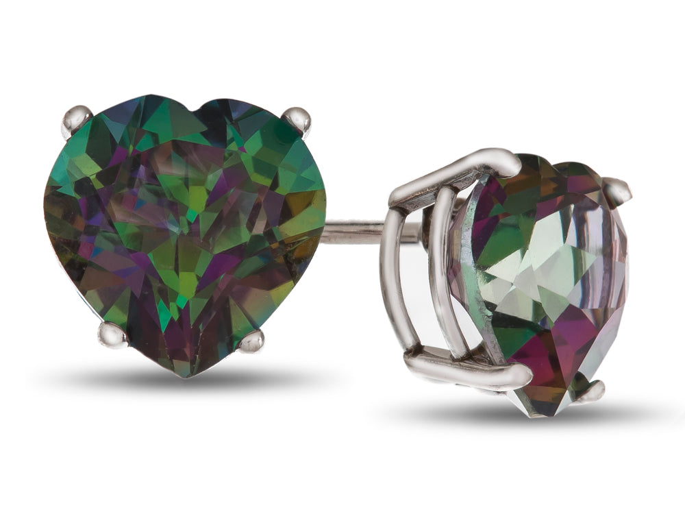 FJC Finejewelers 6x6mm Heart Shaped Mystic Topaz Post-With-Friction-Back Stud Earrings