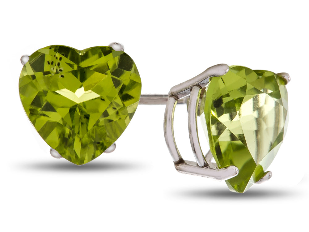 FJC Finejewelers 6x6mm Heart Shaped Peridot Post-With-Friction-Back Stud Earrings