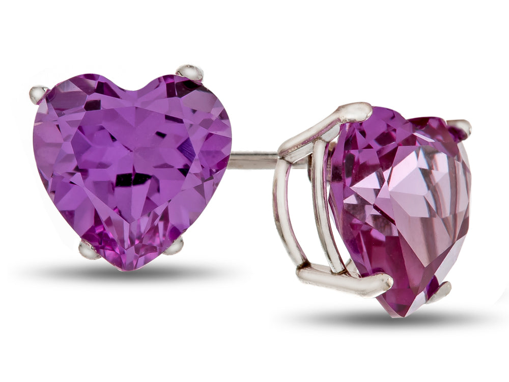 FJC Finejewelers 6x6mm Heart Shaped Simulated Alexandrite Post-With-Friction-Back Stud Earrings