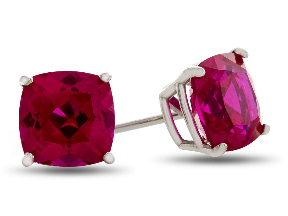 FJC Finejewelers 6x6mm Cushion-Cut Created Ruby Post-With-Friction-Back Stud Earrings
