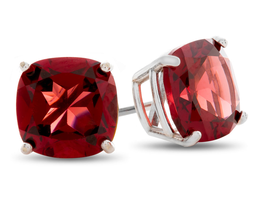 FJC Finejewelers 6x6mm Cushion-Cut Garnet Post-With-Friction-Back Stud Earrings