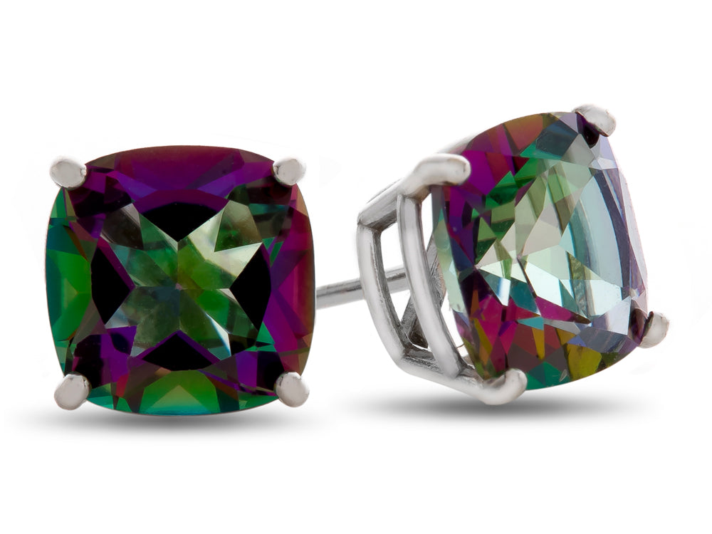 FJC Finejewelers 6x6mm Cushion-Cut Mystic Topaz Post-With-Friction-Back Stud Earrings